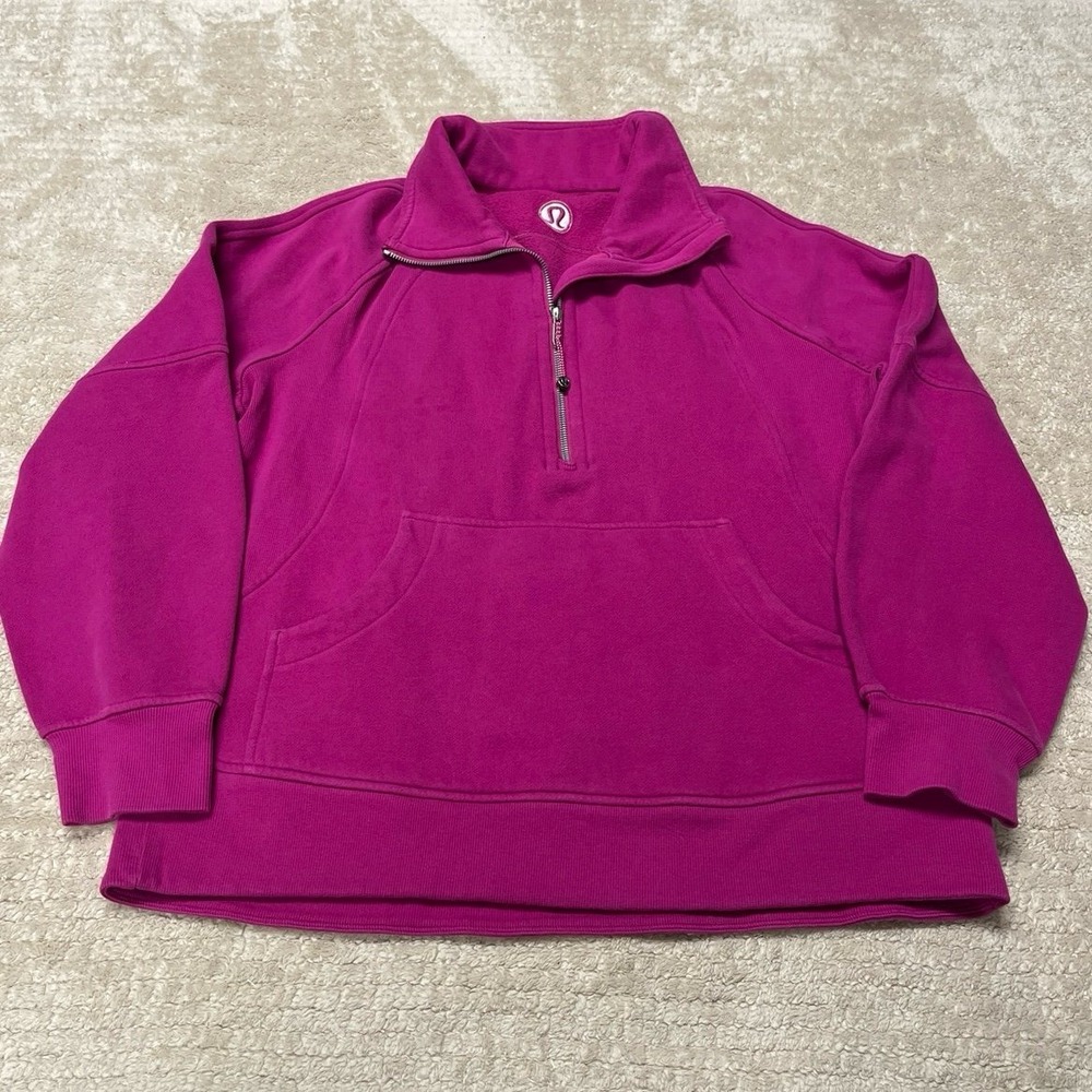 Lululemon Scuba Oversized Funnel-Neck Half-Zip M/L square dot ripened raspberry